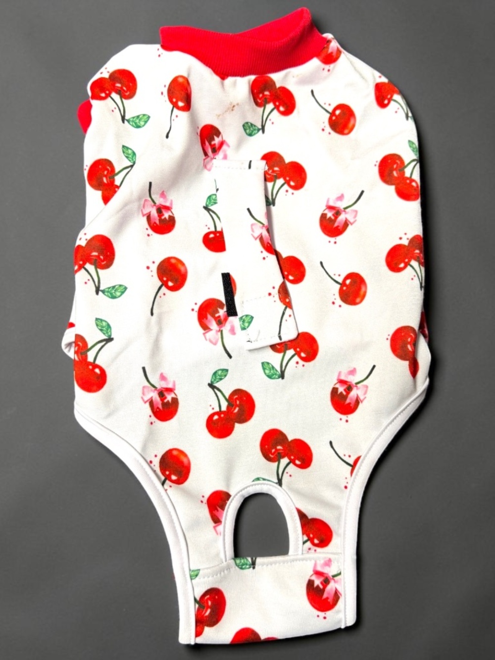 Dog Recovery Suit Small Cherry Print Surgery Onesie NWOT - Picture 2 of 16